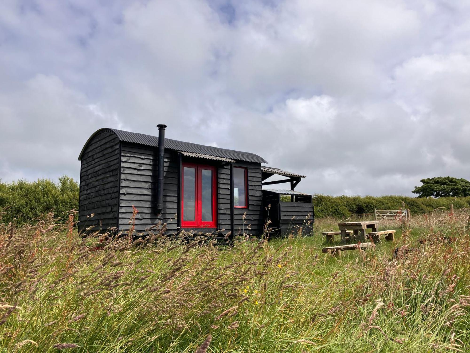 Shepherds Hut In A Private Meadow With Sea Views 哈特兰 外观 照片